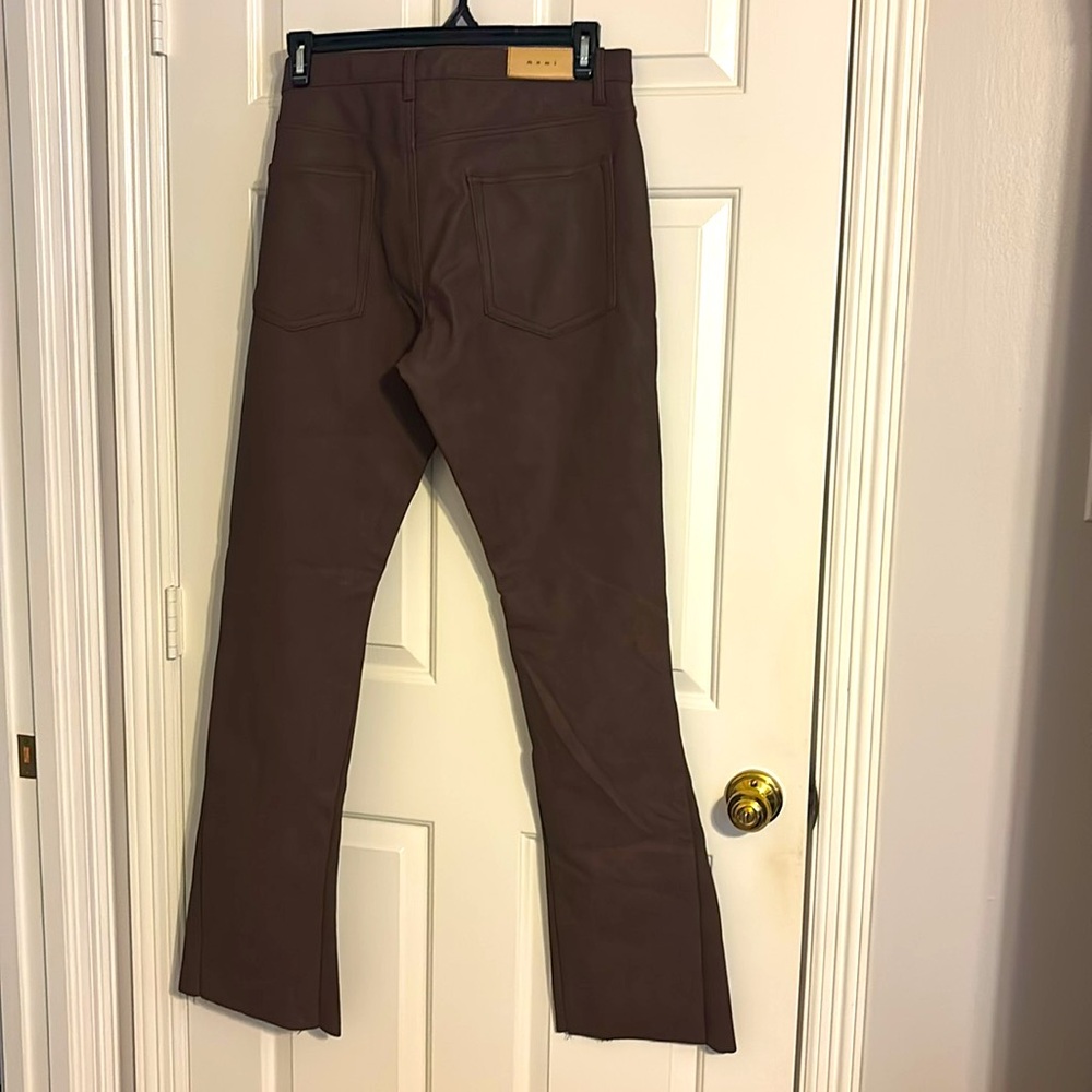 MNML Men's Faux Leather Polyurethane Classic 5 Pocket Pants Size 34 - Picture 2 of 5